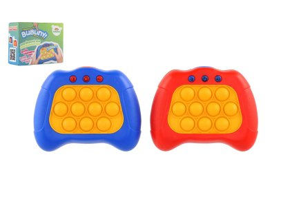 Bubble pops Praskající bubliny silikon postřehová hra na baterie 2 barvy v krabičce 13x10,5x5,5cm