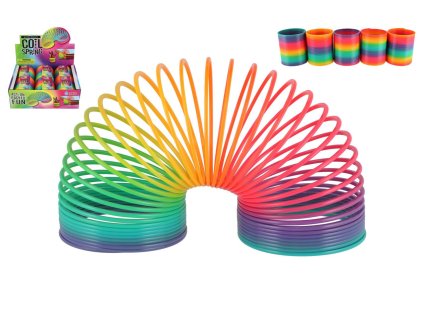 Spirála/pružina duhová plast průměr 8,5cm 6ks v boxu