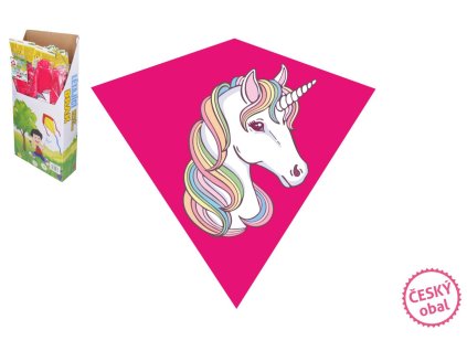 Drak létající jednorožec plast 68x73cm v sáčku 36ks v boxu