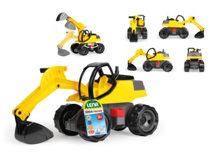 Bagr žlutočerný Giga Trucks plast 62cm