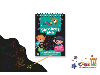 Škrabací/Vyškrabovací notes created barevný 10 listů 10x14cm v sáčku