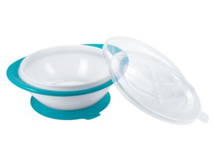 NUK Easy Learning Dětská miska se 2 víčky a přísavkou modrá