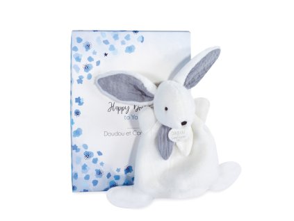 Doudou Dárková krabička modrá -  mini  králíček 17 cm