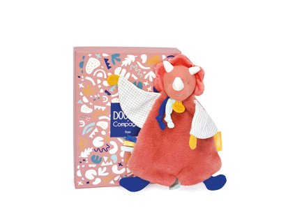 Doudou Dárková sada - Plyšový muchláček dinosaurus oranžový 25 cm