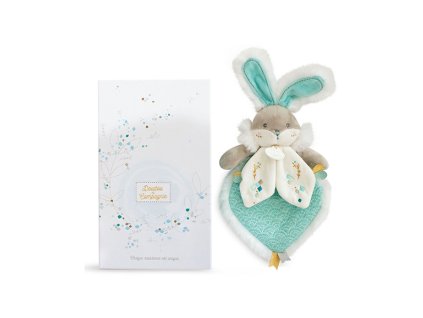 Doudou Dárková sada - Hračka tyrkysový kamarád králíček 24 cm
