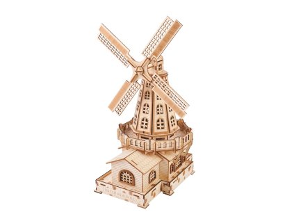 Woodcraft Dřevěné 3D puzzle Holandský větrný mlýn
