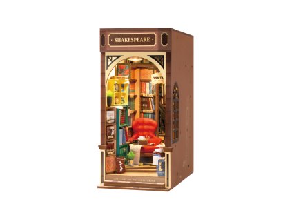 RoboTime 3D skládačka Zarážka na knihy Miniatura domečku Knihkupectví