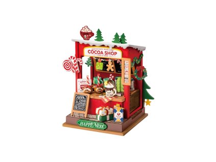 RoboTime 3D dřevěná skládačka Miniatura domečku Stánek s kakaem