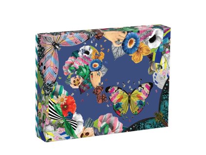 Galison Tvarové puzzle Christian Lacroix Motýl a Kytice v sadě