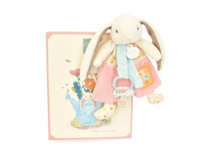 Doudou Dárková sada Hračka s úchytem na dudlík Králíček Ciboulette 19 cm