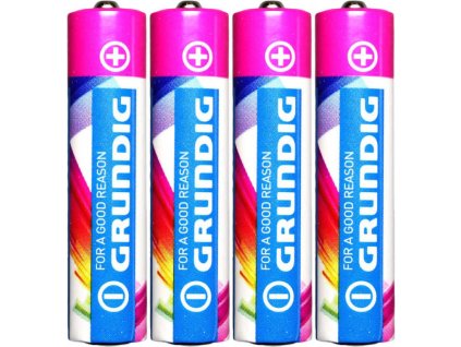 Baterie AAA alkalická mikrotužková LR03 1,5V set 4ks na kartě Grundig