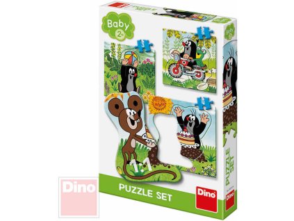 DINO Baby puzzle Krtek na louce (Krteček) 18x18cm 3v1 skládačka 12 dílků