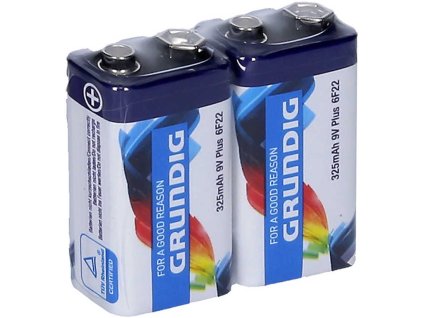 Baterie 9V Plus 325mAh 6F22 Zinc set 2ks Grundig