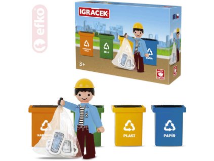 EFKO IGRÁČEK Třídíme odpad set figurka s doplňky STAVEBNICE
