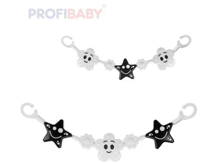 PROFIBABY Baby zábrana na kočárek černobílý řetěz pro miminko