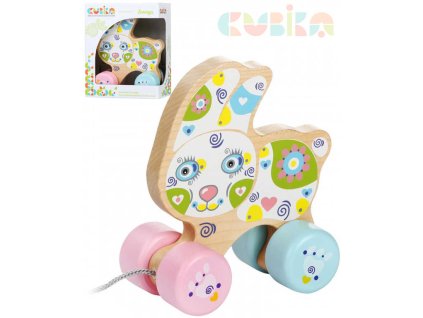 CUBIKA DŘEVO Baby Králík tahací na kolečkách *DŘEVĚNÉ HRAČKY*
