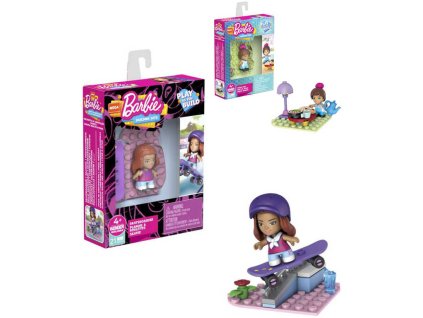 MATTEL Mega Construx stavebnice mikro panenka Barbie s doplňky 6 druhů