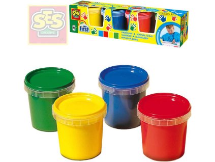 SES CREATIVE Baby moje první barvy prstové set 4 tuby 150ml smývatelné