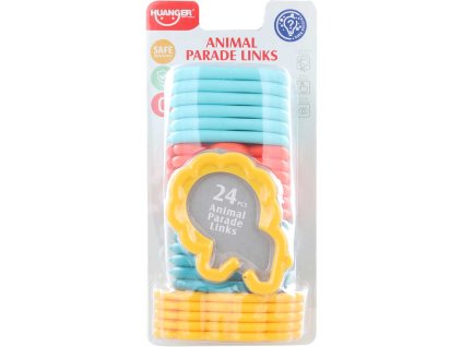 Řetěz baby zvířátka 24 dílků zábrana na kočárek pro miminko plast