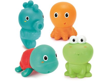 INFANTINO Baby zvířátka do koupele šroubovací stříkací set 4ks pro miminko