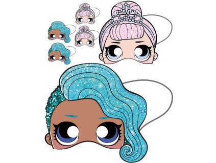 L.O.L. Surprise! Maska třpytivá na obličej na gumičku 2 druhy set 6ks karton