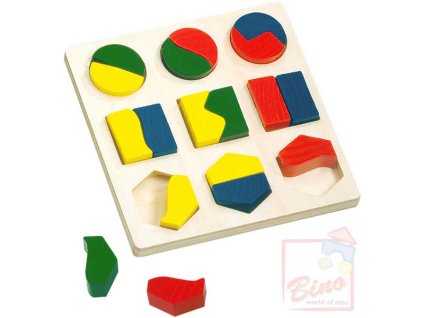 BINO DŘEVO Puzzle Geometrické tvary * DŘEVĚNÉ HRAČKY *