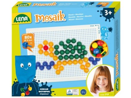 LENA Mozaika barevná klobouček hladký 1,5cm 80ks v krabici