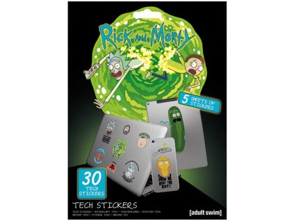 Samolepky technické Rick a Morty set 5 listů 30ks