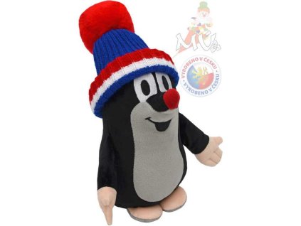 MORAVSKÁ ÚSTŘEDNA Krtek malý s čepicí modrá TRIKOLORA Krteček 25 cm *PLYŠOVÉ HRAČKY*