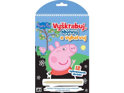 JIRI MODELS Vyškrabuj, objevuj, vybarvuj prasátko Peppa Pig kreativní sešit