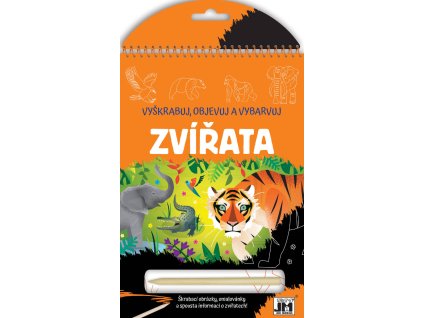 JIRI MODELS Vyškrabuj, objevuj, vybarvuj Zvířátka kreativní sešit