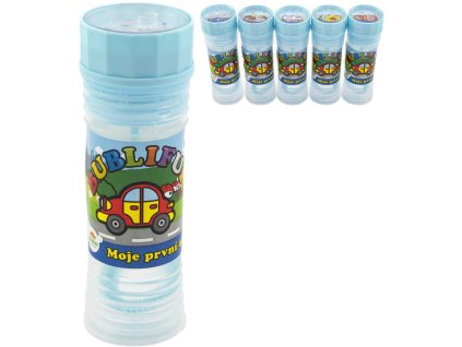 Bublifuk Moje první auta 50ml bublifukovač vonící ovocný s hrou ve víčku 5 druhů