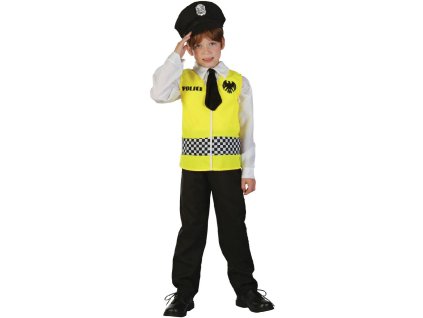 KARNEVAL Šaty policajt vel.M (120-130 cm) 5-9 let KOSTÝM