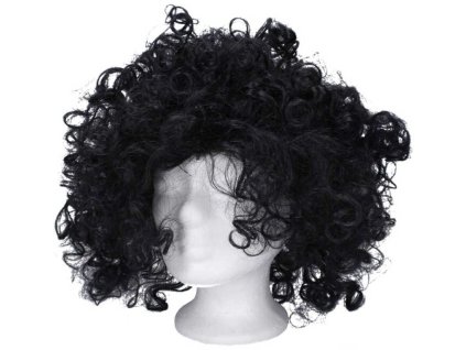 KARNEVAL Paruka černá kudrnaté vlasy *KARNEVALOVÝ DOPLNĚK*