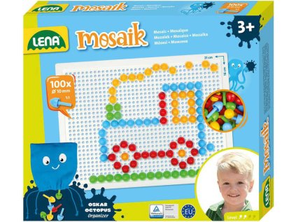 LENA Mozaika barevná klobouček hladký 1cm 100ks v krabici