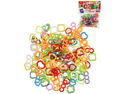 Céčka barevná set 150ks retro mix různé druhy plast v sáčku