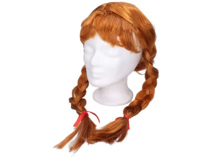 KARNEVAL Paruka zrzavá s copánky *KARNEVALOVÝ DOPLNĚK*