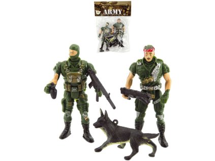 Vojáci army herní set 2 figurky vojenské s doplňky CZ design plast v sáčku