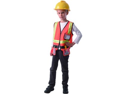 KARNEVAL Šaty Opravář vel. M (120-130cm) 5-9 let KOSTÝM