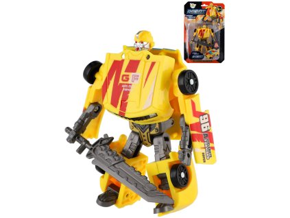 Transformer auto/robot 14cm transrobot bojový Žlutý s přeměnou 2v1