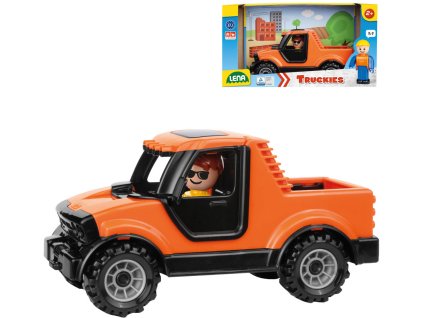 LENA Truckies baby auto pick-up set s aktivním panáčkem 01628