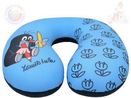 MORAVSKÁ ÚSTŘEDNA Zákrčník modrý krtek (Krteček) 24x23cm opěrka hlavy