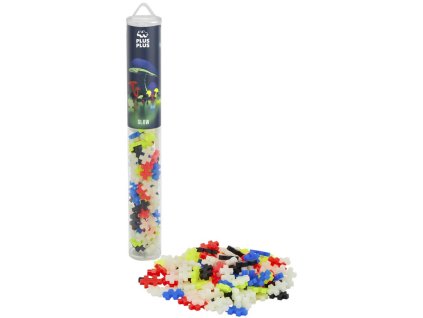 STAVEBNICE Plus-Plus Svítící ve tmě 2D/3D set 100 dílků v tubě plast