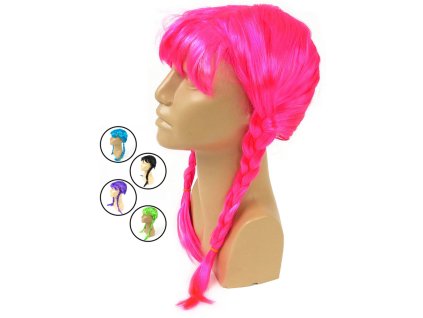 KARNEVAL Paruka s copánky 5 barev neon *KARNEVALOVÝ DOPLNĚK*