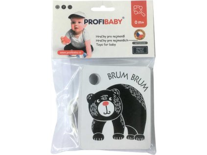 PROFIBABY Kartičky kontrastní černobílé s barevným prvkem 9ks zvířátka pro miminko