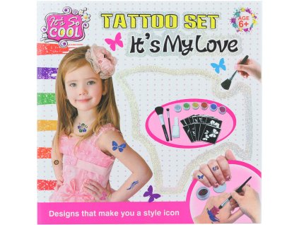 Tetovací studio dětské dočasné tetování třpytivé set se šablonami