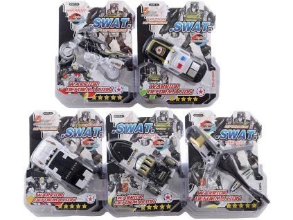Transrobot SWAT dopravní prostředky policie s transformací 2v1 5 druhů