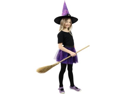 KARNEVAL Šaty čarodějnice set tutu sukně + klobouk (3-7 let) *KOSTÝM*