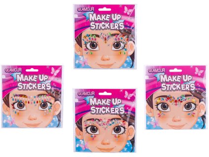 Glamour nálepky třpytivé diamantové ozdoby na obličej 4 druhy