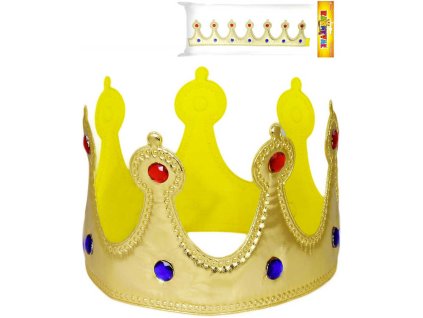 KARNEVAL Koruna královská na suchý zip látková KARNEVALOVÝ DOPLNĚK